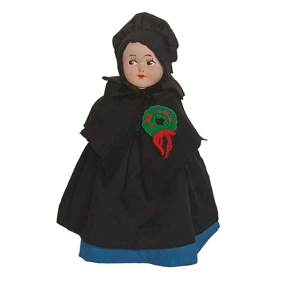 Vintage Hand Made Amish Dish Soap Bottle Doll Woman Decor Primitive Crafts - Picture 1 of 16